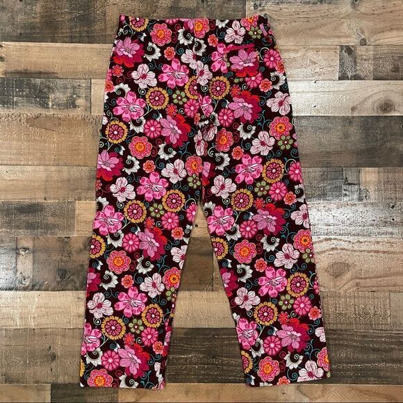 Vera Bradley Floral Print Corduroy Pajama Lounge Pants Size Small - Picture 3 of 11